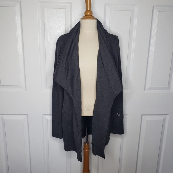 Calia Effortless Waterfall Drape Open Cardigan Style Duster Pockets Thumbholes S - Picture 2 of 13